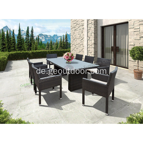 9-teiliges Weidenpatio im Freien Patio Dining Set